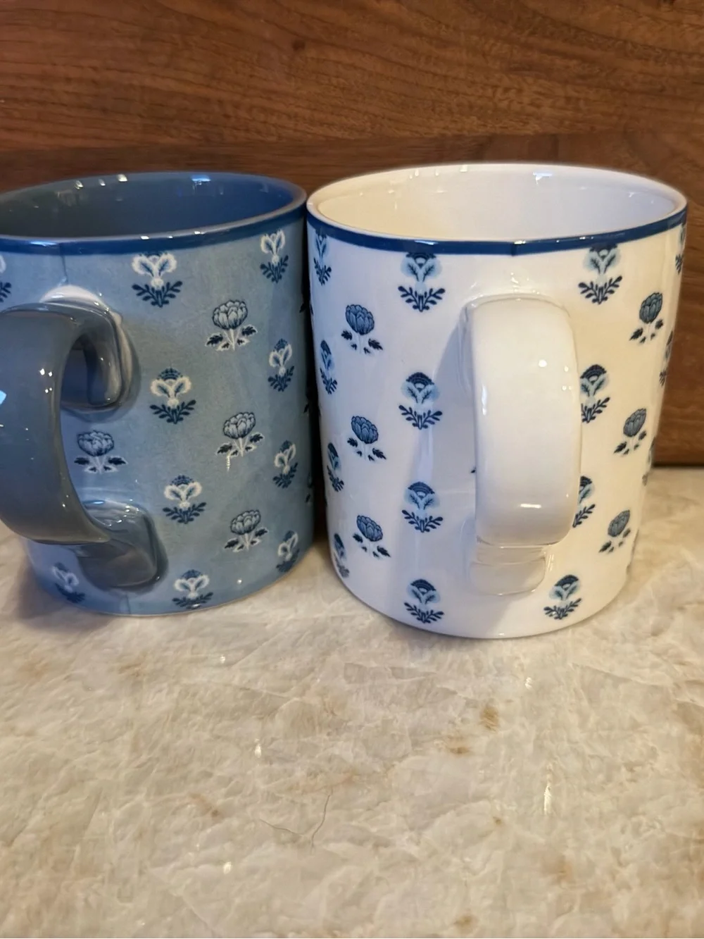 Kravet x Pottery Barn blue and white garden mugs set of two